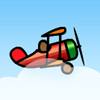 Red biplane